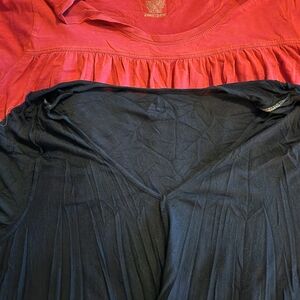 Red and Black Blouse Set